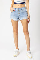 Light Distressed Denim Shorts