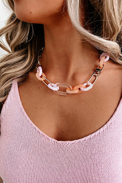 Sweet Peach Chain Necklace