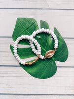 White Shell Bracelet Set