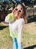 Neon is life two tone sweater