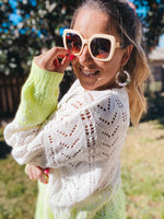 Neon is life two tone sweater