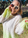 Neon is life two tone sweater