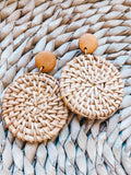 Rattan Disc Earring