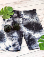 Black Marble Biker Shorts