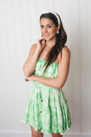 Paradise Green Layered Mini Dress