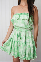 Paradise Green Layered Mini Dress