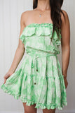 Paradise Green Layered Mini Dress