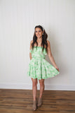 Paradise Green Layered Mini Dress